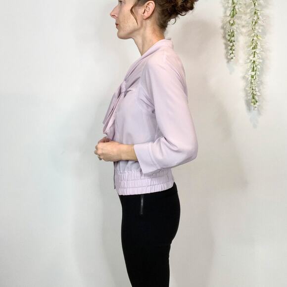 NWT BYRON LARS Beauty Mark Lavender Flounced Georgette top bow fairycore 2593 - Picture 3 of 10